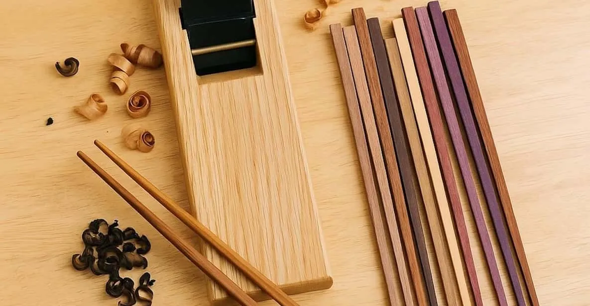 A personalised pair of chopsticks with an engraved name from a chopstick making workshop in Tokyo